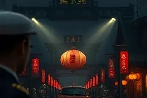 画框里侧身站立的女子，短片《画中人》剧照